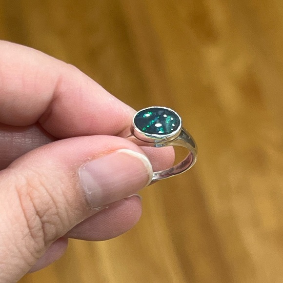 Black Opal Sterling Silver Ring size 7 - Picture 3 of 6